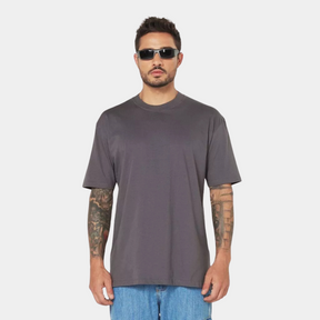 Camisa Básica Oversized Streetwear Masculina Cinza 