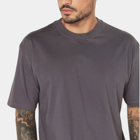 Camisa Básica Oversized Streetwear Masculina Cinza 