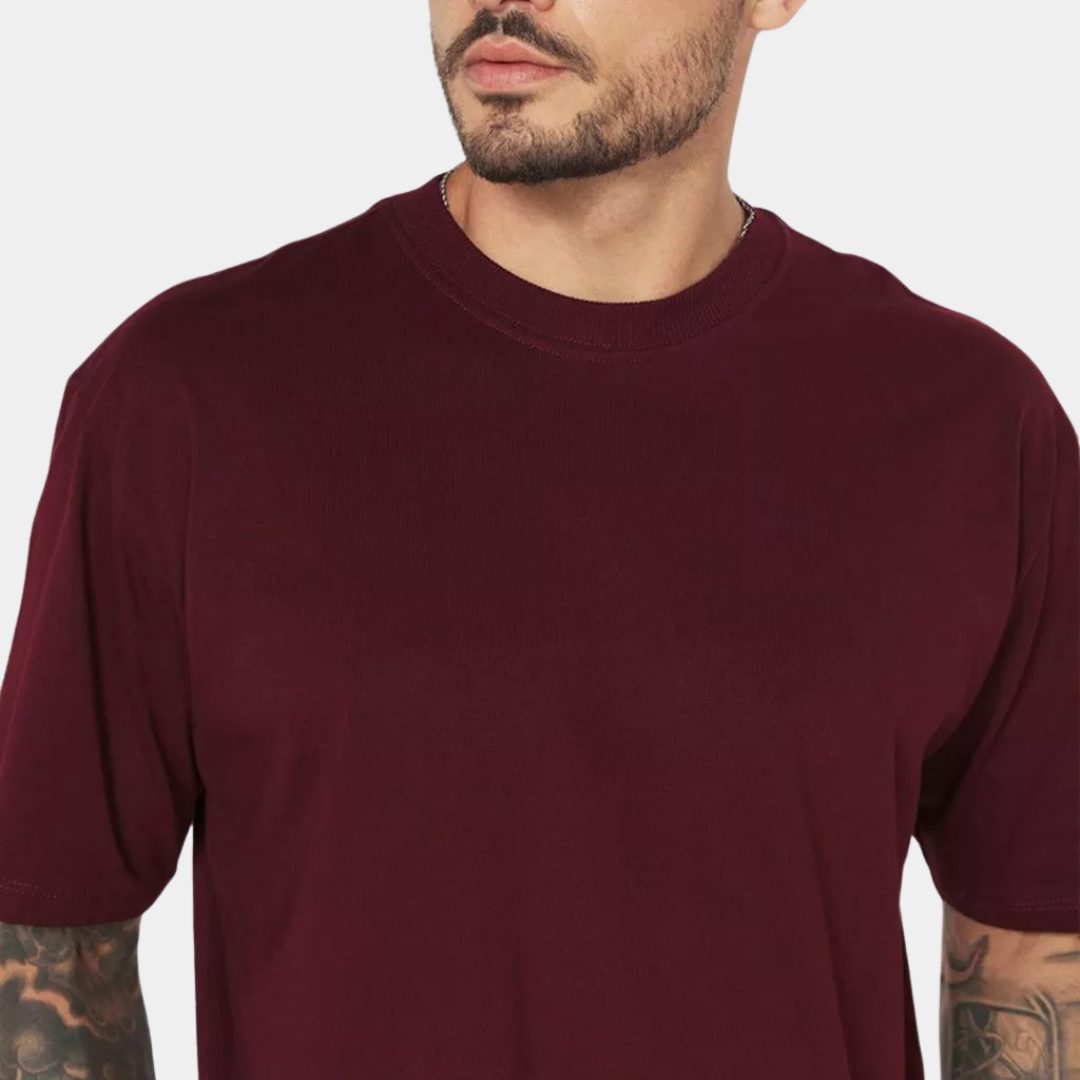 Camisa Básica Oversized Streetwear Masculina Vinho 